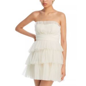 BCBGMAXAZRIA Women's Size 14 Gardenia Strapless Eve Tulle Mini Dress NWT